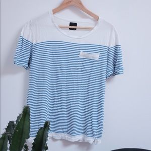 [Zara] Striped Scoop Neck T